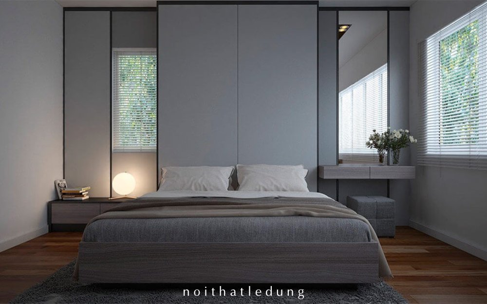 Thiết kế nội thất phòng ngủ nhỏ theo phong cách tối giản
