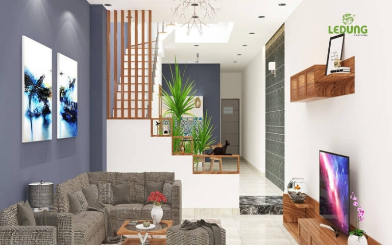 Trang trí phòng khách nhà ống 4m2